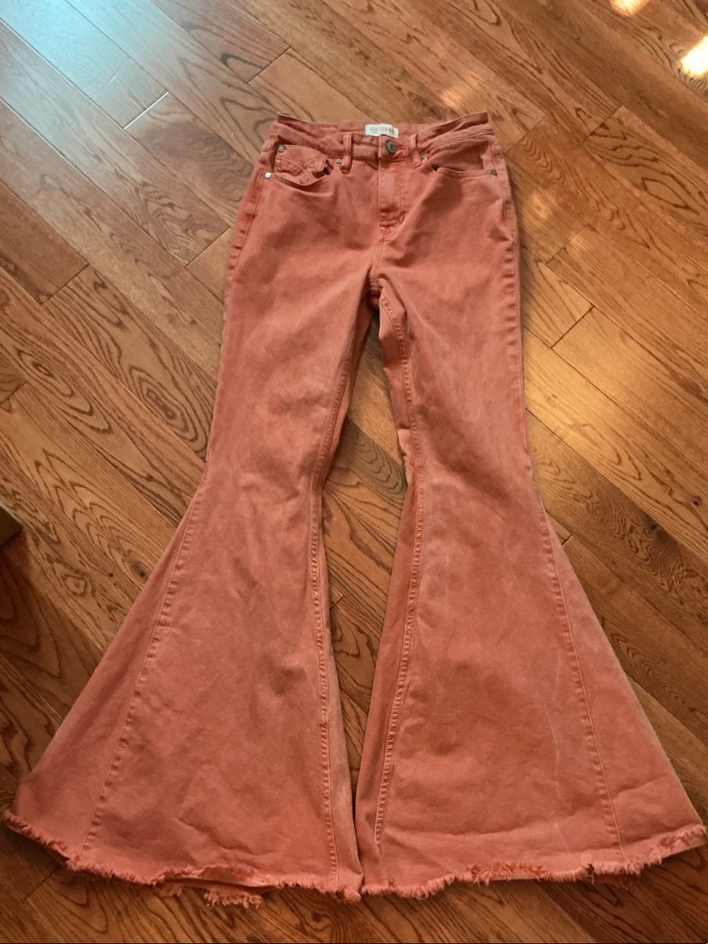 Shyanne Coral Flared Wide-Leg Jeans